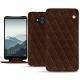 Huawei Mate 10 leather case - Châtaigne - Couture ( Pantone 476C ) 