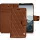 Huawei Mate 10 leather case - Marron - Couture ( Nappa - Pantone 1615C ) 