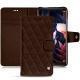 Huawei Mate 10 Pro leather case - Châtaigne - Couture ( Pantone 476C ) 