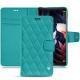 Housse cuir Huawei Mate 10 Pro - Bleu fluo - Couture