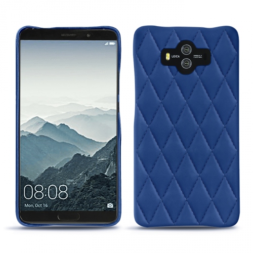 硬质真皮保护套 Huawei Mate 10Bleu océan - Couture ( Nappa - Pantone #15458a) 