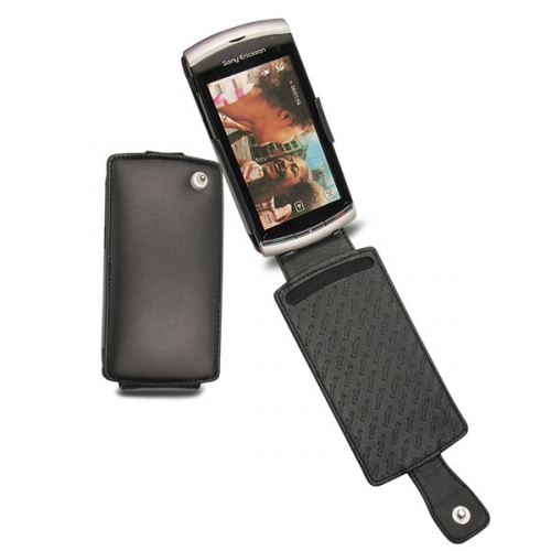 Housse cuir Sony Ericsson Vivaz  - Noir ( Nappa - Black ) 