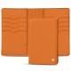 Custodia in cuoio per passaporto - 8 carte di credito - Orange ( Nappa - Pantone 1495U ) 