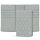 Custodia in cuoio per passaporto - 8 carte di credito - Gris - Couture ( Nappa - Pantone W428C ) 