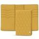 Leather case for passport - 8 credit cards - Mimosa - Couture ( Pantone 141C ) 