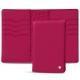Leather case for passport - 8 credit cards - Rose fluo