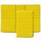 Custodia in cuoio per passaporto - 8 carte di credito - Jaune fluo - Couture