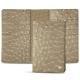 Leather case for passport - 8 credit cards - Autruche desert