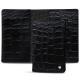 Leather case for passport - 8 credit cards - Crocodile nero