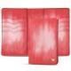 Leather case for passport - 8 credit cards - Rose Patine