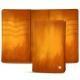 Leather case for passport - 8 credit cards - Orange Patine