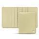 Custodia in cuoio per carte da visita - 6 carte - Beige ( Nappa - Pantone 7502C ) 