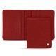Leather case for business cards - 6 cards - Tomate ( Pantone 187C ) 