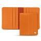 Leather case for business cards - 6 cards - Abaca arancio