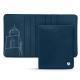 Leather case for business cards - 6 cards - Blu mediterran