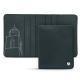 Leather case for business cards - 6 cards - Blu marino