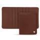 Leather case for business cards - 6 cards - Marron délicat