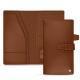 Leather travel wallet - Marron ( Nappa - Pantone 1615C ) 