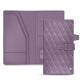 Porte-documents de voyage en cuir - Lilas - Couture ( Nappa - Pantone 2645U ) 