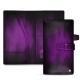 Leather travel wallet - Violet Patine