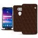 LG V30 leather case - Châtaigne - Couture ( Pantone 476C ) 