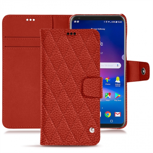 가죽 커버 LG V30Papaye - Couture ( Pantone #b54317 ) 