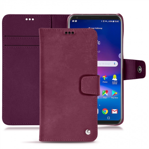 Capa em pele LG V30Prune vintage ( Pantone #612434 ) 