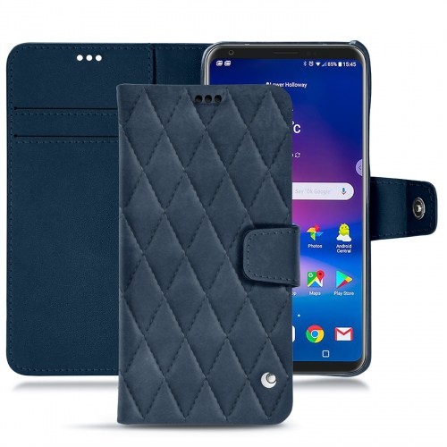 Lederschutzhülle LG V30Jean vintage - Couture ( Pantone #2f414f  ) 