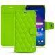 Housse cuir LG V30 - Vert fluo - Couture