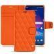 LG V30 leather case - Orange fluo - Couture