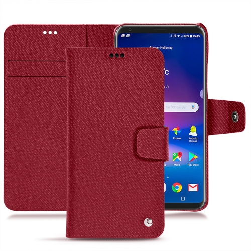 Funda de piel LG V30Rouge passion ( Pantone #a6192e ) 