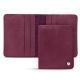 Leather case for business cards - 6 cards - Prune vintage ( Pantone 512C ) 