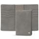 Leather case for passport - 8 credit cards - Acier vintage ( Pantone 403C ) 