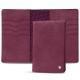 Leather case for passport - 8 credit cards - Prune vintage ( Pantone 512C ) 