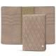 Leather case for passport - 8 credit cards - Taupe vintage - Couture