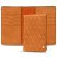 Custodia in cuoio per passaporto - 8 carte di credito - Mandarine vintage - Couture