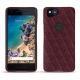 Coque cuir Google Pixel 2 - Lie de vin - Couture ( Pantone 5115C ) 