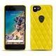Coque cuir Google Pixel 2 - Jaune fluo - Couture