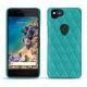 Coque cuir Google Pixel 2 - Bleu fluo - Couture