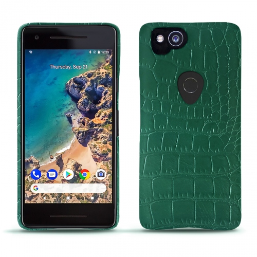 Custodia in pelle Google Pixel 2Crocodile pino ( Pantone #173F35 ) 