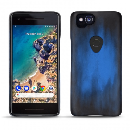 Google Pixel 2 leather caseBleu Patine
