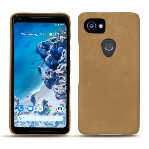 Protections en cuir - housse, coque, étui - pour Google Pixel 2 XLSable vintage ( Pantone #9b7340 ) 