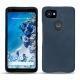 Coque cuir Google Pixel 2 XL - Jean vintage ( Roughtcut - Pantone 285U  ) 