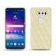 LG V30 leather cover - Ivoire - Couture ( Sleek P C12 - White ) 