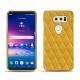 Coque cuir LG V30 - Jaune soulèu - Couture