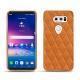 Coque cuir LG V30 - Mandarine vintage - Couture