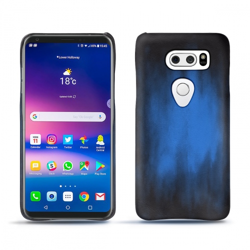 レザーケース LG V30Bleu Patine