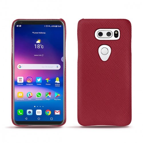 Lederschutzhülle LG V30Rouge passion ( Pantone #a6192e ) 