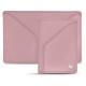 Estuche de piel para 3 tarjetas de crédito - Rose ( Nappa - Pantone 2365C ) 