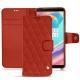 OnePlus 5T leather case - Papaye - Couture ( Pantone 180C ) 